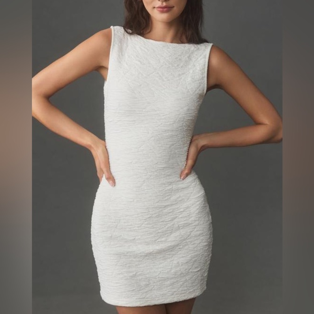 Good American white Scrunchie mini backless dress size XL